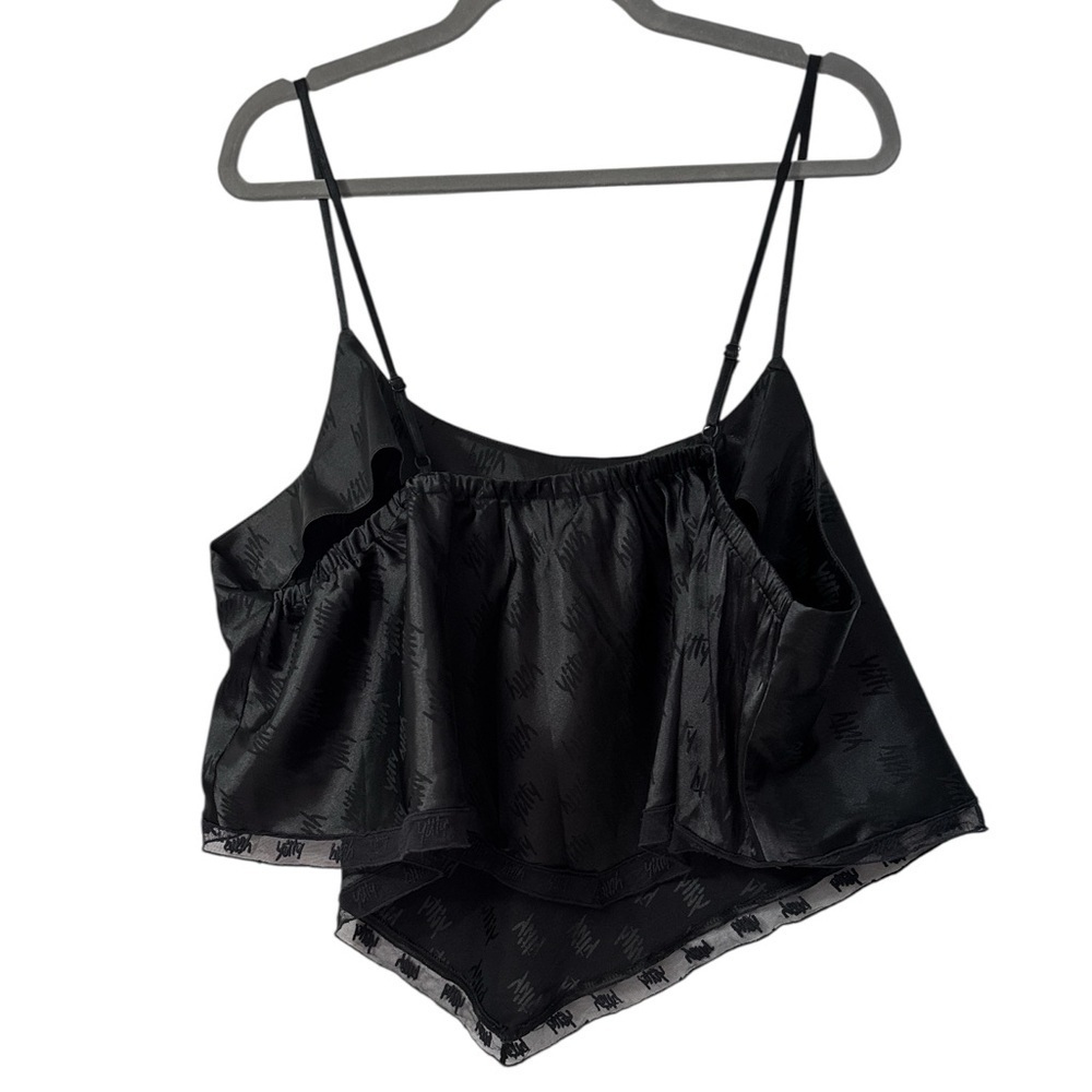 Yitty Iconic Black Satin Midi Crop Top - Picture 5 of 7